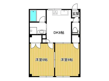 メゾンドオザキ(2DK/1階)の間取り写真