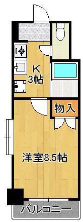 アリビオ折尾(1K/2階)の間取り写真