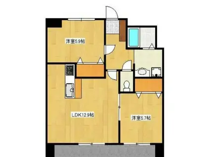 クロノス34田井島II(2LDK/5階)の間取り写真