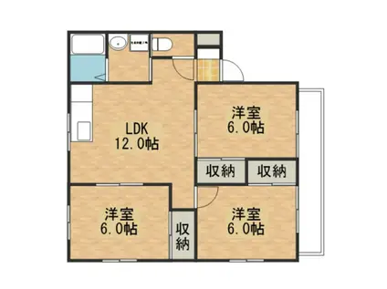 レスト矢野(3LDK/3階)の間取り写真