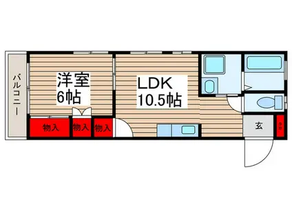 第2明徳団地4号棟(1LDK/2階)の間取り写真