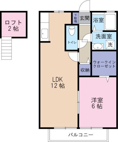 グレースコーポ南風(1LDK/2階)の間取り写真