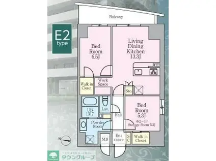 メゾンドサンセール(ワンルーム/2階)の間取り写真