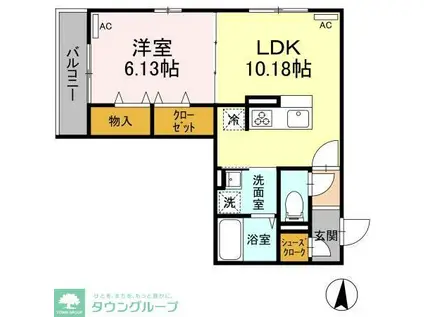 フレシール光が丘(1LDK/2階)の間取り写真