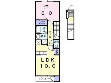 エスペランサ(1LDK/2階)の間取り写真