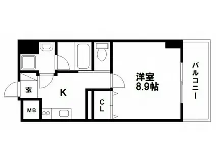 COTHAX北長瀬(1K/2階)の間取り写真
