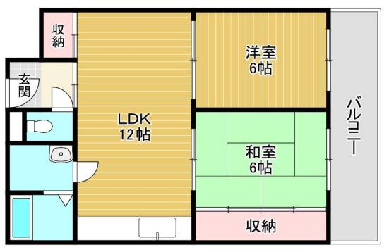 伸和ハイムビル(2LDK/3階)の間取り写真