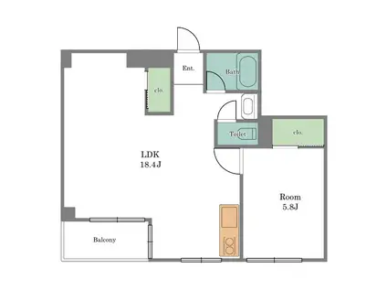セブンスターマンション久が原(1LDK/2階)の間取り写真