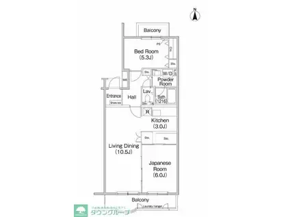 フィール野川(2LDK/1階)の間取り写真
