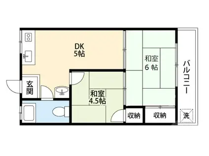 太陽ハイツ(2DK/3階)の間取り写真