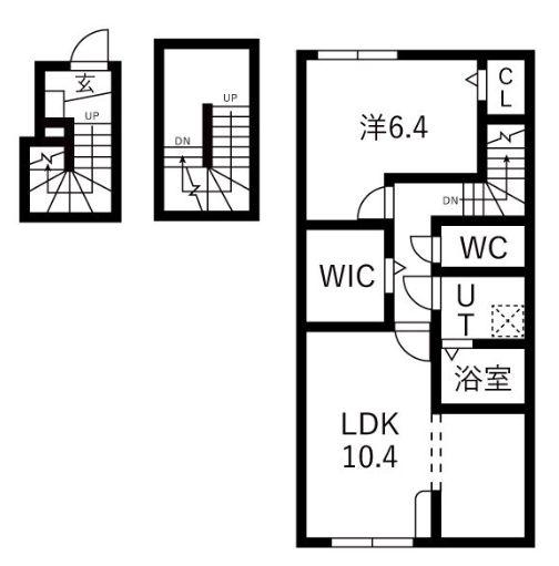 KD小白川(1LDK/3階)の間取り写真