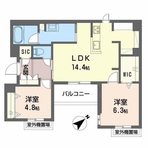 シャーメゾンさくら大久保駅前(2LDK/3階)の間取り写真