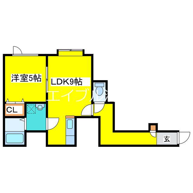 MKガーデン北野(1LDK/3階)の間取り写真