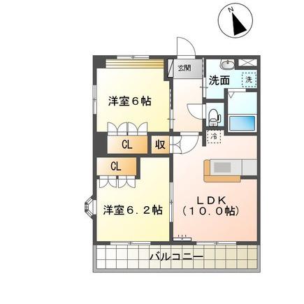 TS VILLAGE(2LDK/2階)の間取り写真
