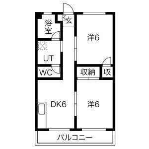 森ビル(2DK/7階)の間取り写真