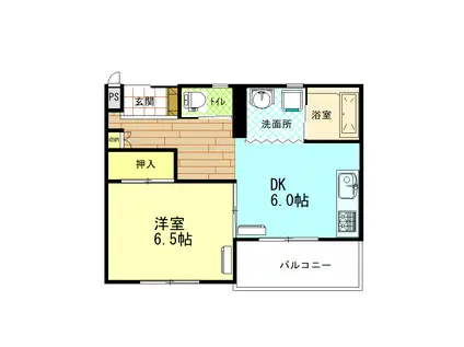 正邦苑竹ケ鼻(1DK/1階)の間取り写真