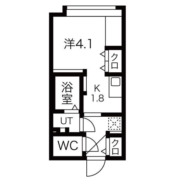 ピュア東彩館VI(1K/5階)の間取り写真