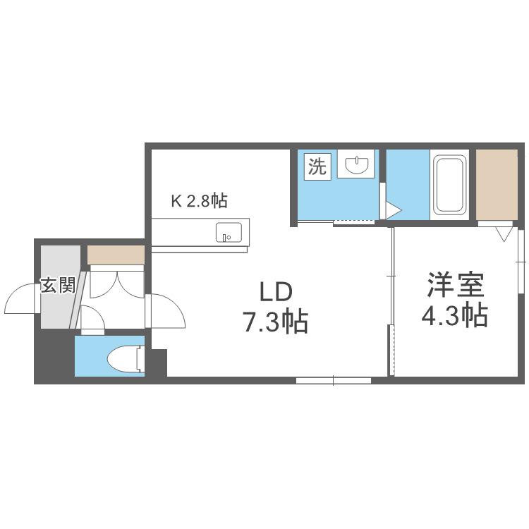 KOTO-琴-(1LDK/4階)の間取り写真