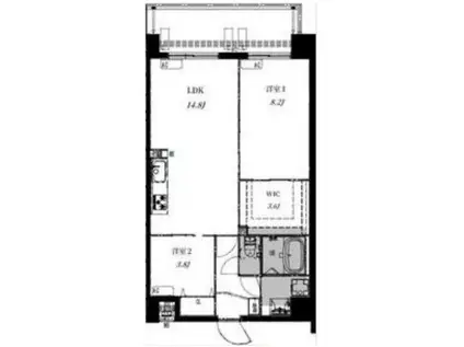 ALIVIS野田阪神(2LDK/2階)の間取り写真