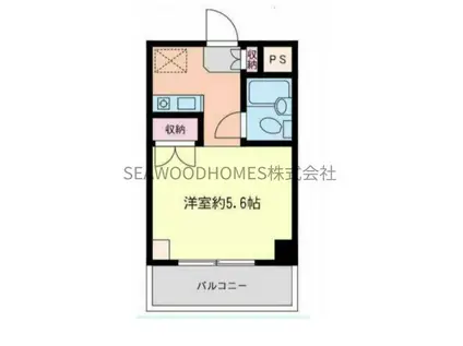 ヴィラヤマナカ4(ワンルーム/2階)の間取り写真