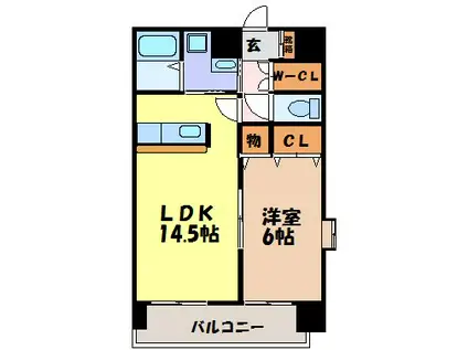 クレシェール大須(1LDK/10階)の間取り写真