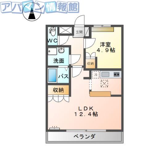 グラン・ソレイユ(1LDK/1階)の間取り写真