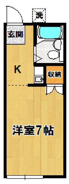 ビラシロー(1K/1階)の間取り写真