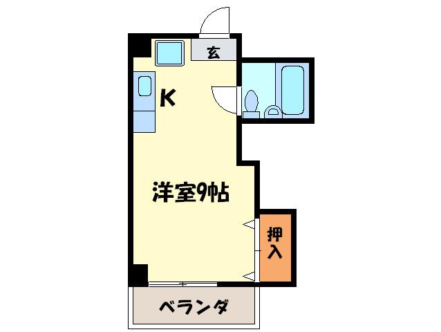 野間パレス(ワンルーム/2階)の間取り写真