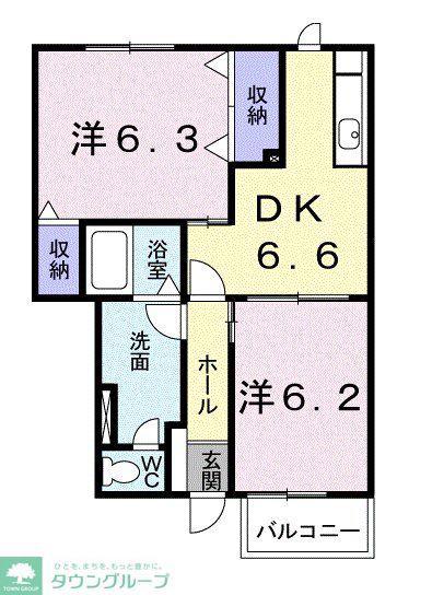 フォレスト I(2DK/1階)の間取り写真