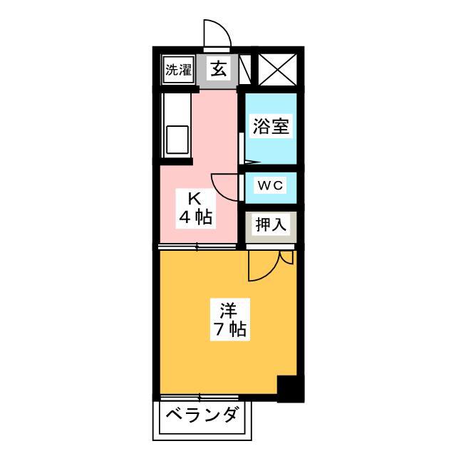 ジアスビル(1K/4階)の間取り写真