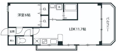 ワコーレ千住マンションB棟(1LDK/3階)の間取り写真