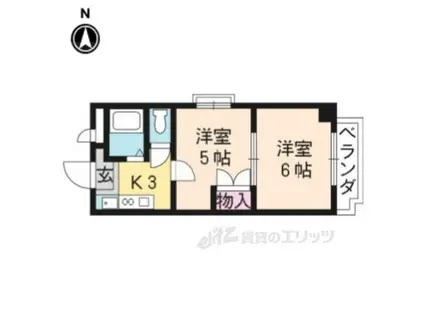 プリマベーラ西京極(2K/2階)の間取り写真