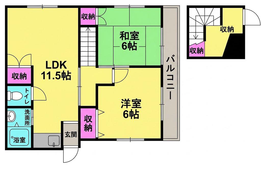 YMコーポ(2SLDK/2階)の間取り写真
