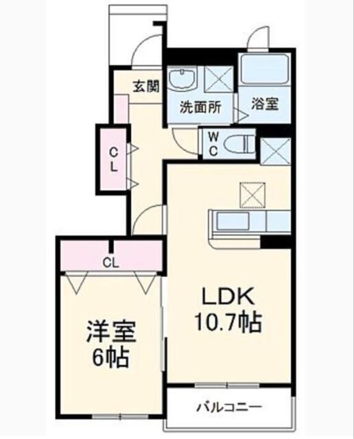 アクティブII(1LDK/1階)の間取り写真