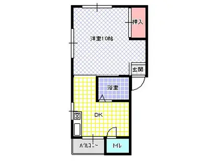 プチメゾン堀溝III(1DK/2階)の間取り写真
