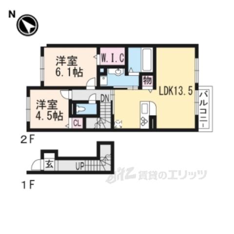 セジュール623Ⅱ(2LDK/2階)の間取り写真