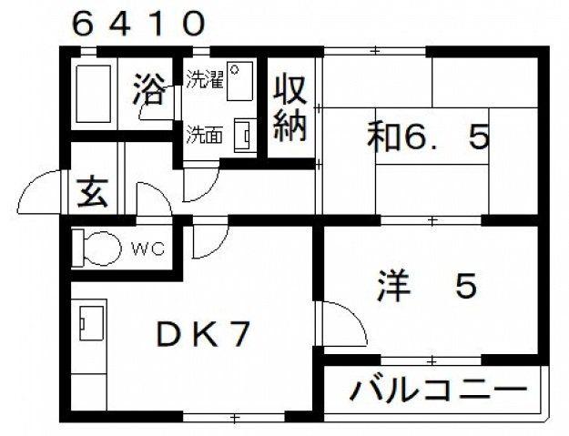 さんさん藤井寺(2DK/1階)の間取り写真