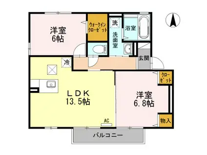 セジュールフレア(2LDK/1階)の間取り写真