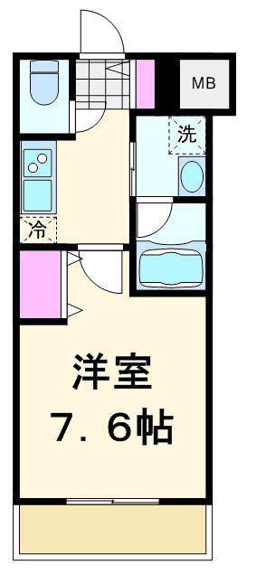 ハーモニーレジデンス門前仲町(1K/9階)の間取り写真