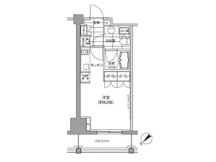 パークハビオ渋谷(ワンルーム/5階)の間取り写真