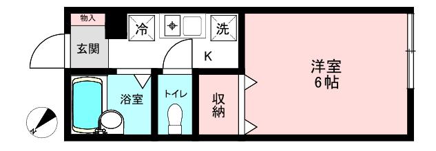 ミルキーウェイ(ワンルーム/1階)の間取り写真