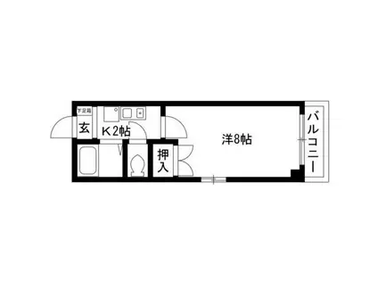 サンシティ鈴和II(1K/2階)の間取り写真
