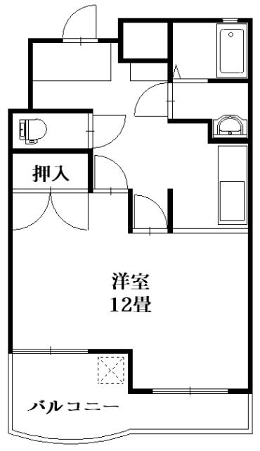 ノーブルハウス(1DK/2階)の間取り写真