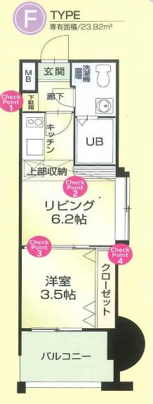 NO.54 ORIENTBLD(1DK/10階)の間取り写真