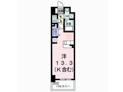 FLレジデンス1(ワンルーム/9階)の間取り写真