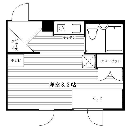 クリエイト320(ワンルーム/4階)の間取り写真