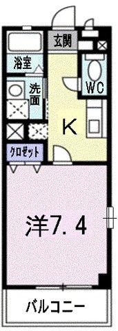 彩SAI(1K/2階)の間取り写真