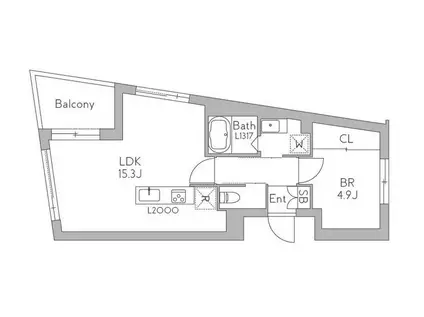 GRANDUO代沢5(1LDK/3階)の間取り写真