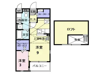 ヴィラ ブライト(1LDK/2階)の間取り写真