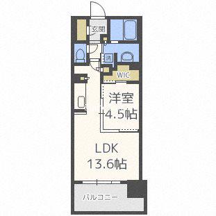 OPUS RESIDENCE SHINSAIBASHIサウス(1LDK/9階)の間取り写真